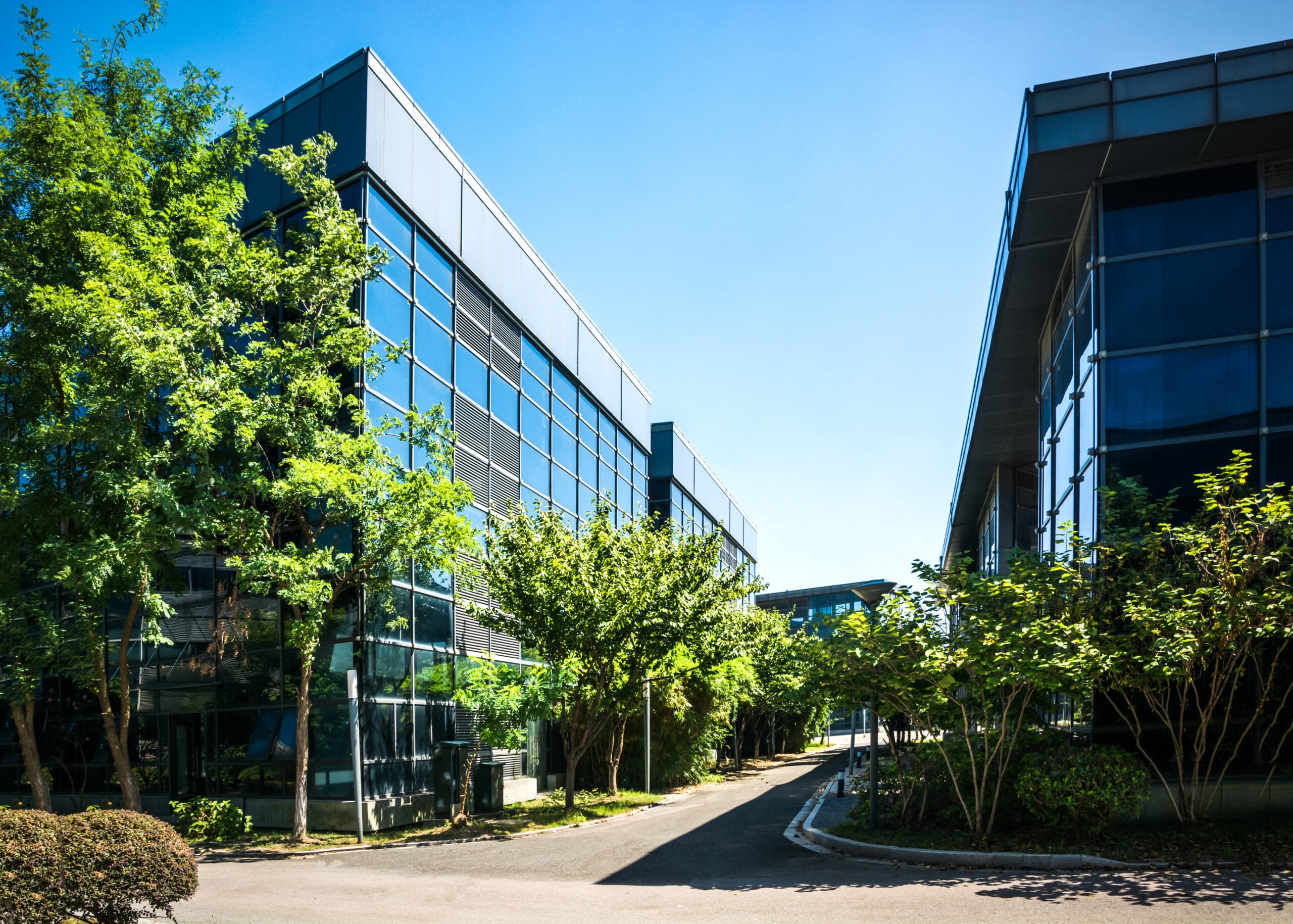 exterior of a modern small office building